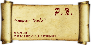 Pomper Noé névjegykártya